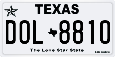 TX license plate DOL8810