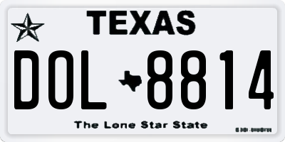 TX license plate DOL8814