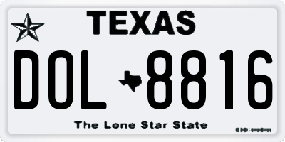 TX license plate DOL8816