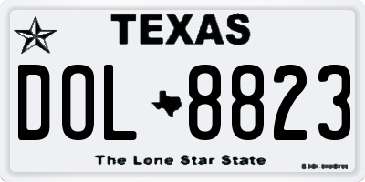TX license plate DOL8823