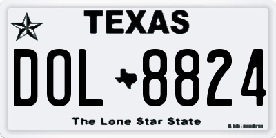 TX license plate DOL8824