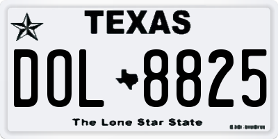 TX license plate DOL8825
