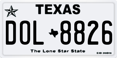 TX license plate DOL8826
