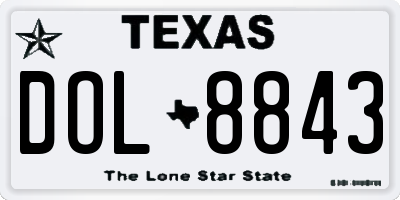 TX license plate DOL8843