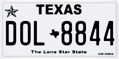 TX license plate DOL8844