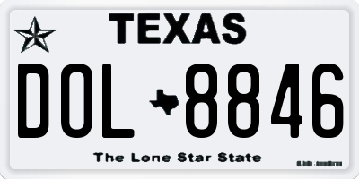 TX license plate DOL8846