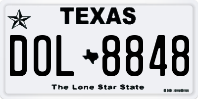 TX license plate DOL8848