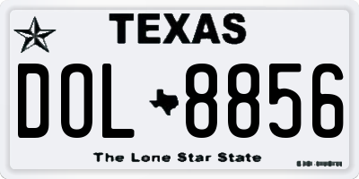 TX license plate DOL8856