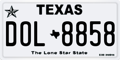 TX license plate DOL8858