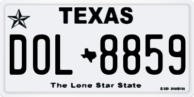 TX license plate DOL8859