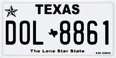 TX license plate DOL8861