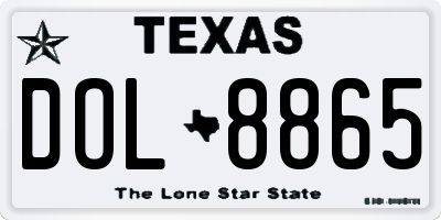 TX license plate DOL8865