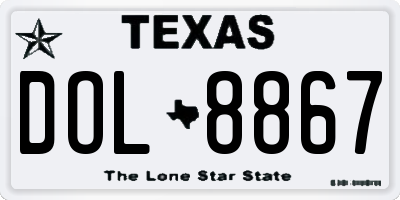 TX license plate DOL8867