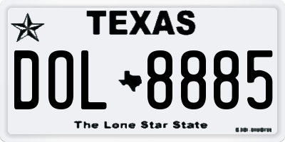 TX license plate DOL8885