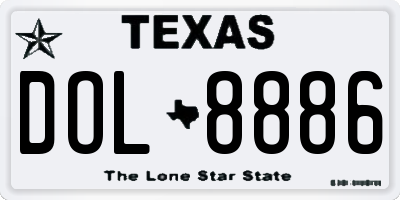 TX license plate DOL8886