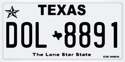 TX license plate DOL8891