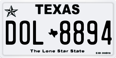 TX license plate DOL8894