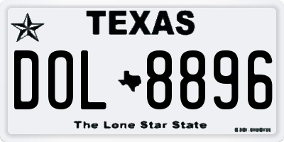 TX license plate DOL8896