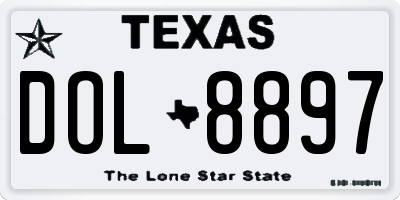 TX license plate DOL8897