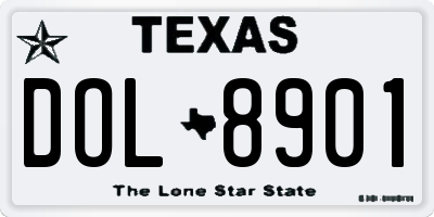 TX license plate DOL8901