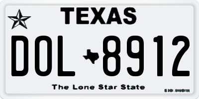 TX license plate DOL8912