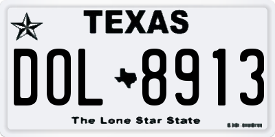 TX license plate DOL8913