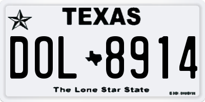 TX license plate DOL8914