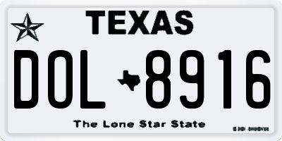TX license plate DOL8916