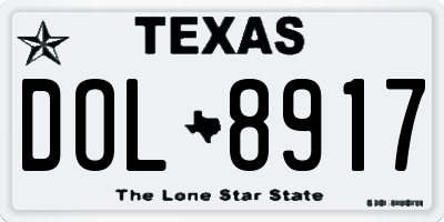 TX license plate DOL8917
