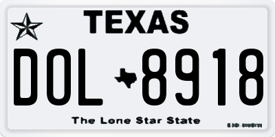 TX license plate DOL8918