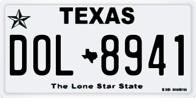 TX license plate DOL8941