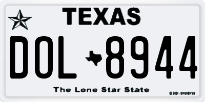 TX license plate DOL8944