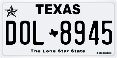 TX license plate DOL8945