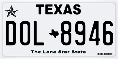 TX license plate DOL8946