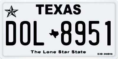 TX license plate DOL8951