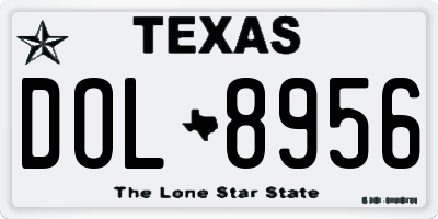 TX license plate DOL8956