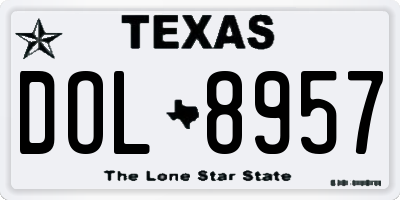 TX license plate DOL8957