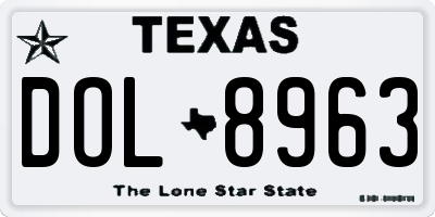 TX license plate DOL8963