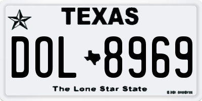 TX license plate DOL8969