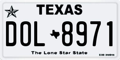 TX license plate DOL8971