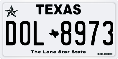 TX license plate DOL8973