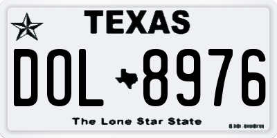 TX license plate DOL8976