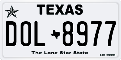 TX license plate DOL8977