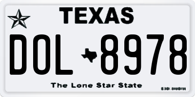 TX license plate DOL8978