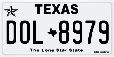 TX license plate DOL8979