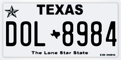 TX license plate DOL8984