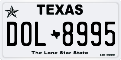 TX license plate DOL8995