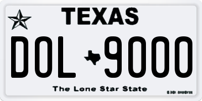 TX license plate DOL9000