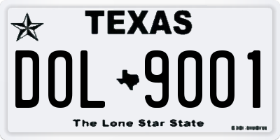 TX license plate DOL9001