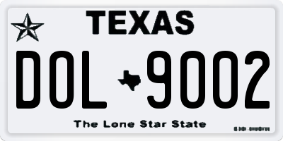TX license plate DOL9002